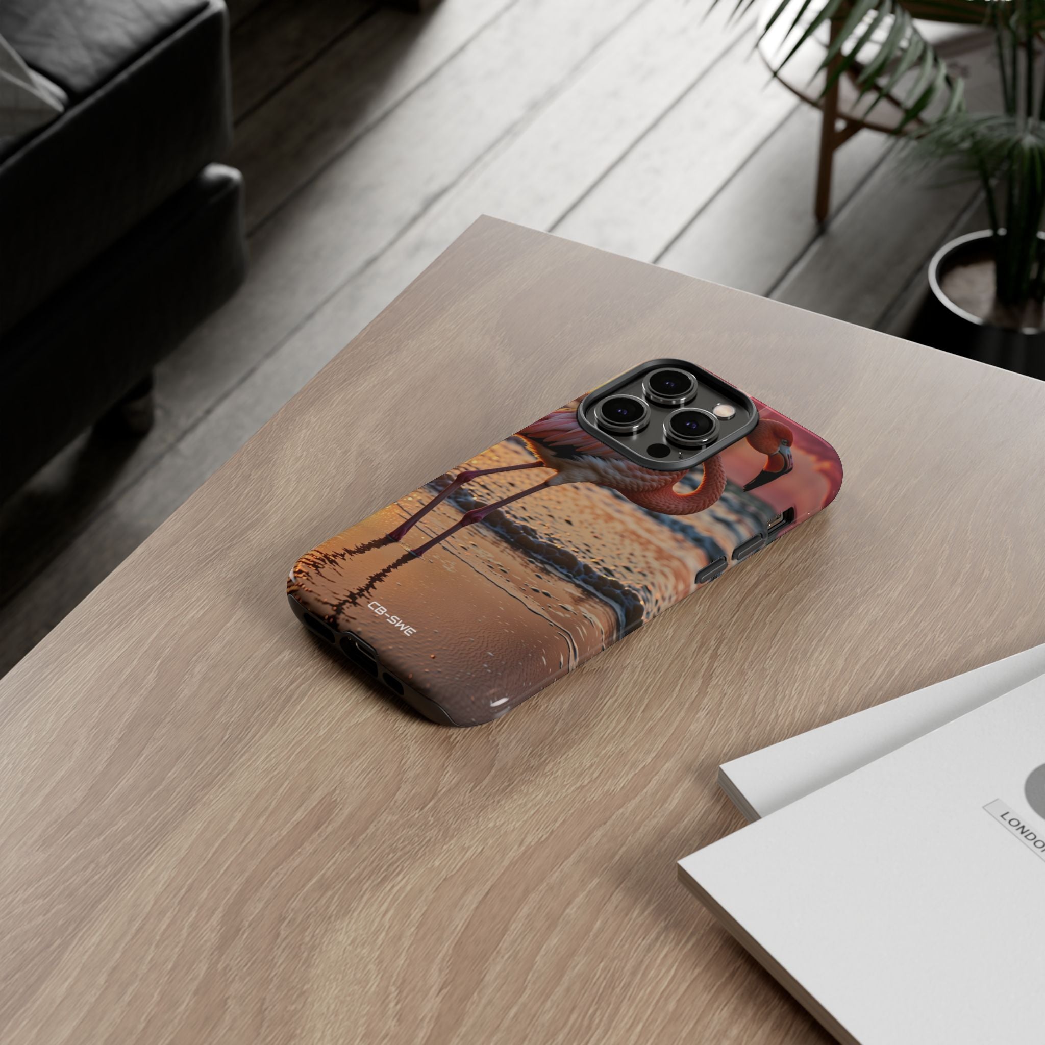 Sunset Flamingo Stand - iPhone Case