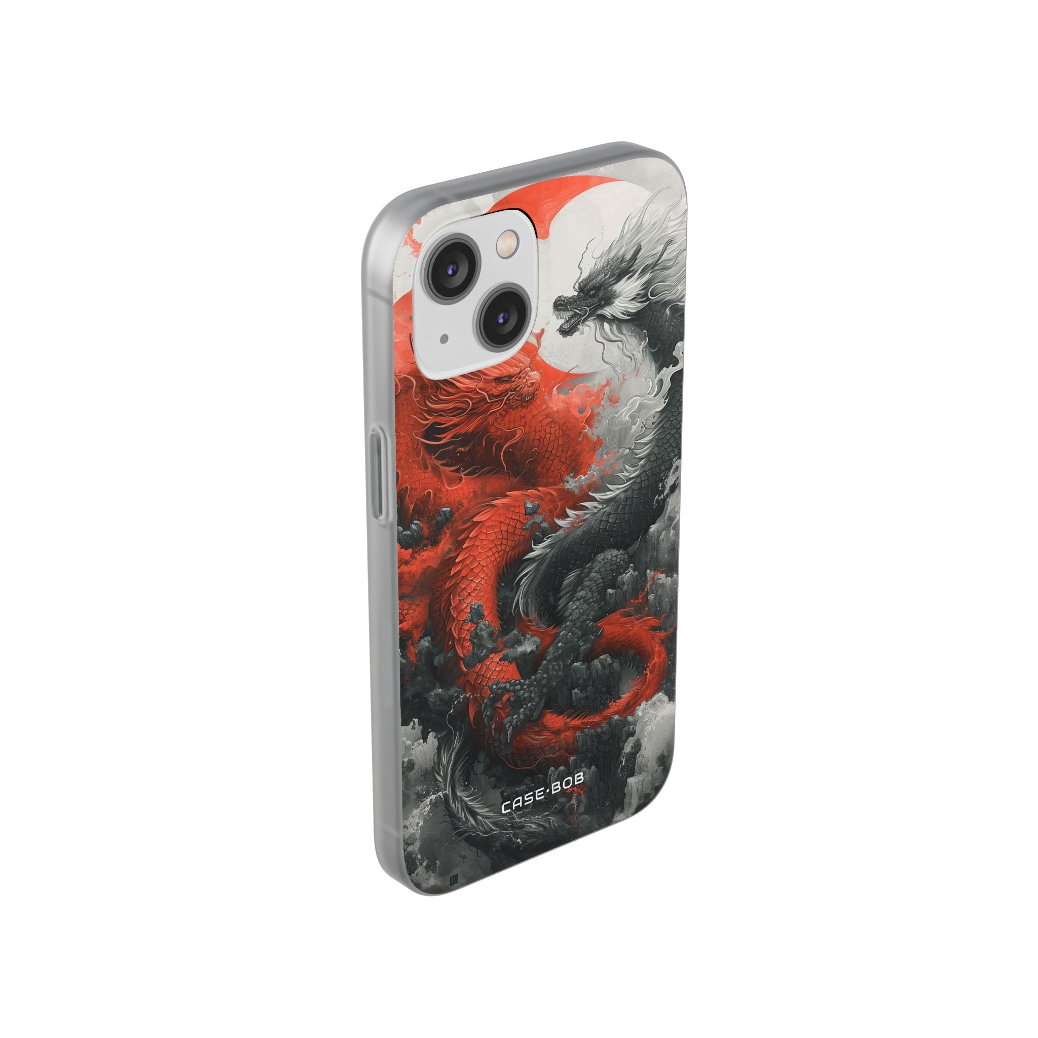 Twin Dragons Crimson iPhone 14 Case - Soft