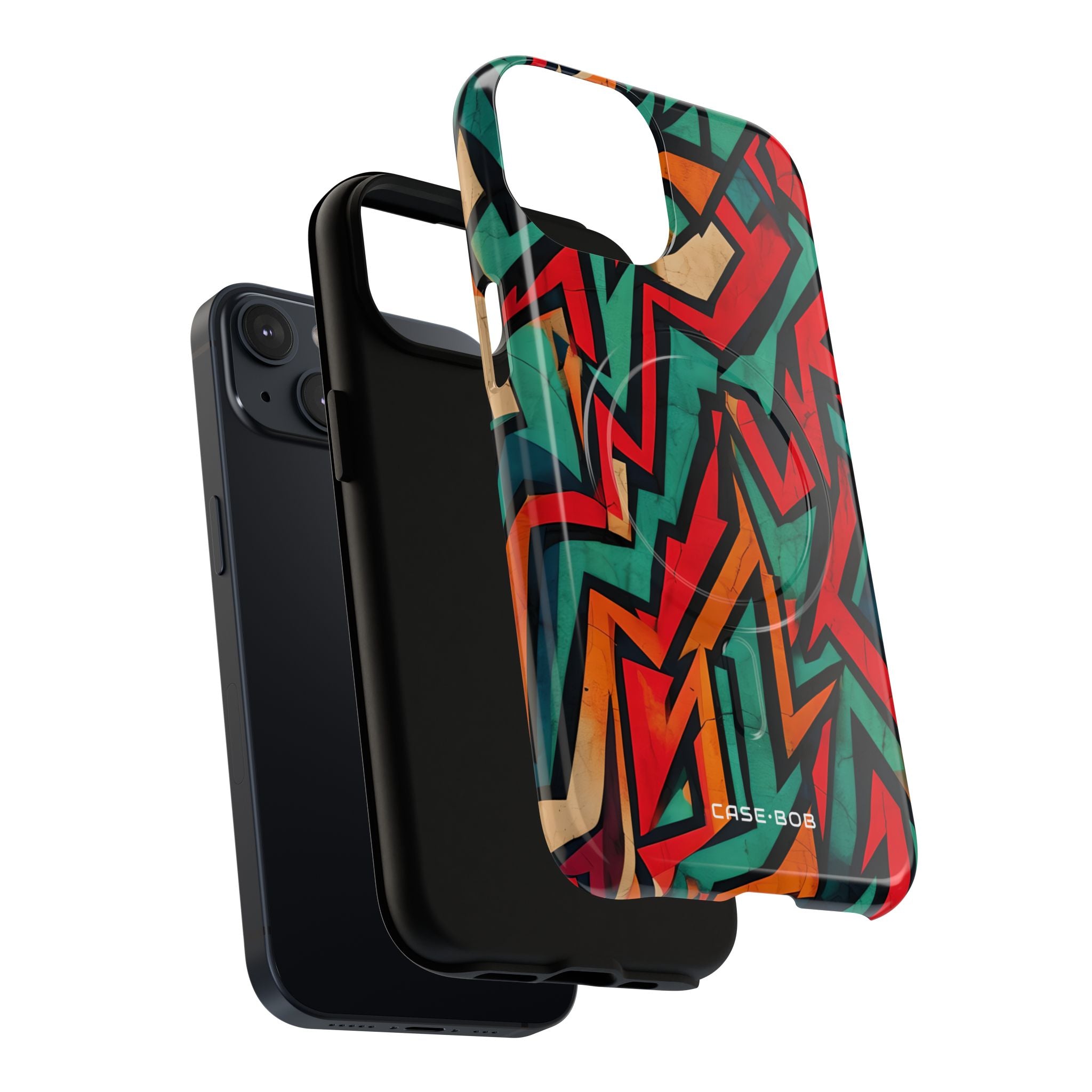 Crimson Zigzag iPhone 14 Case - Tough+