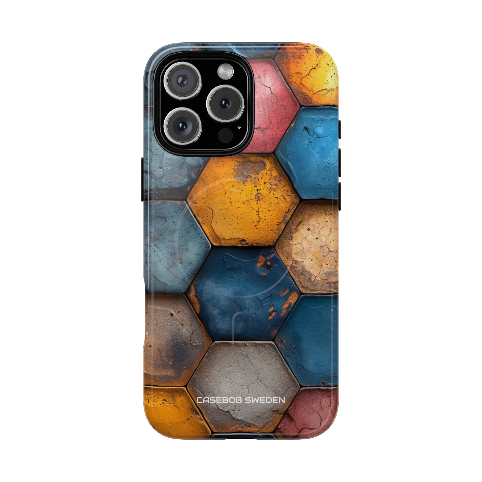 Rustic Geometric Tiles - Tough + MagSafe® iPhone 16 Phone Case