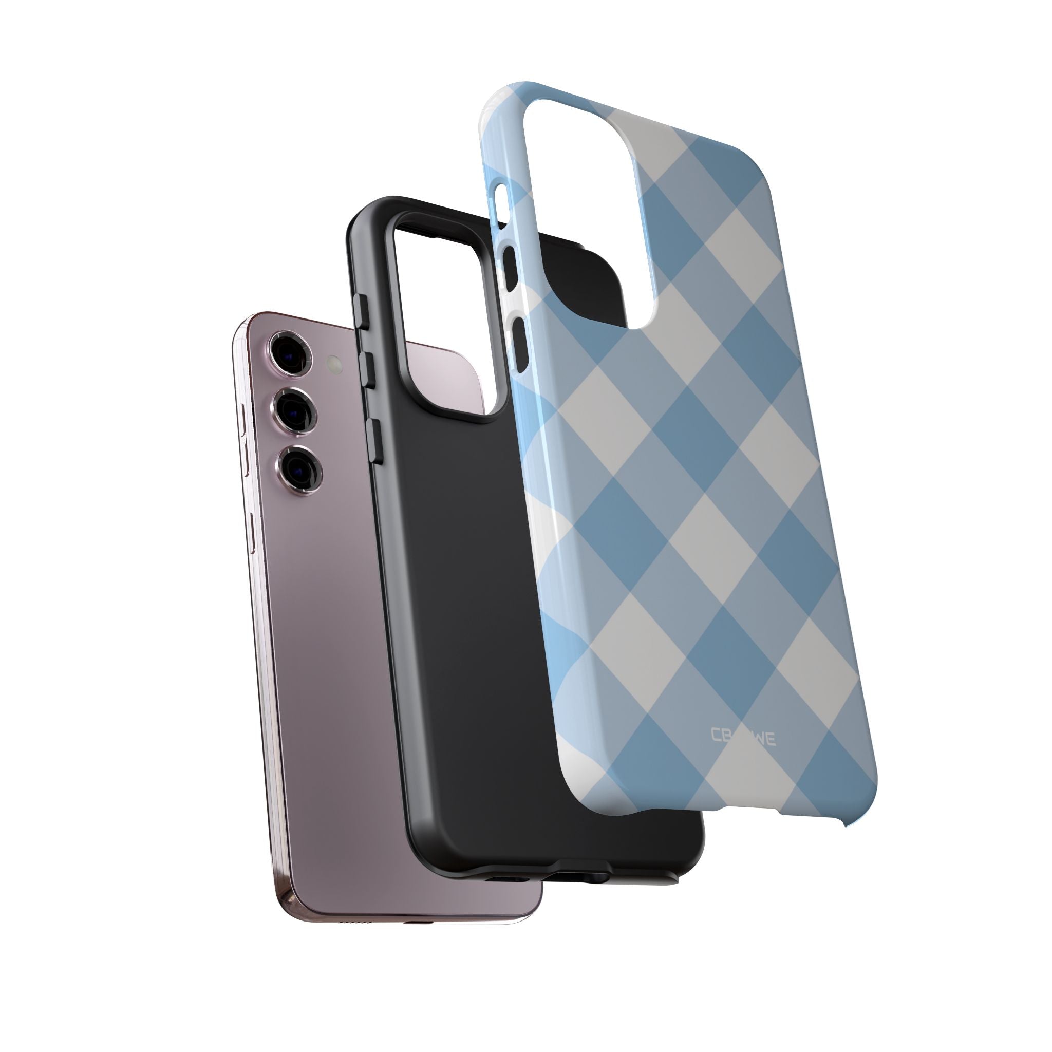 Soft Blue Gingham Elegance - Samsung Case