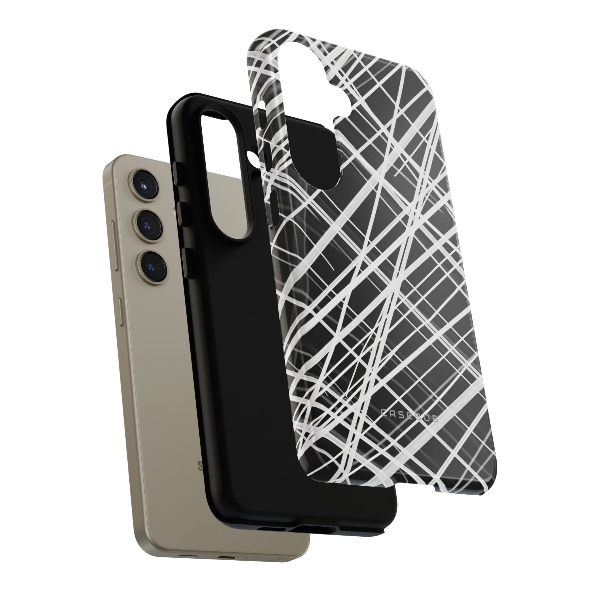 White Line Elegance - Protective Phone Case