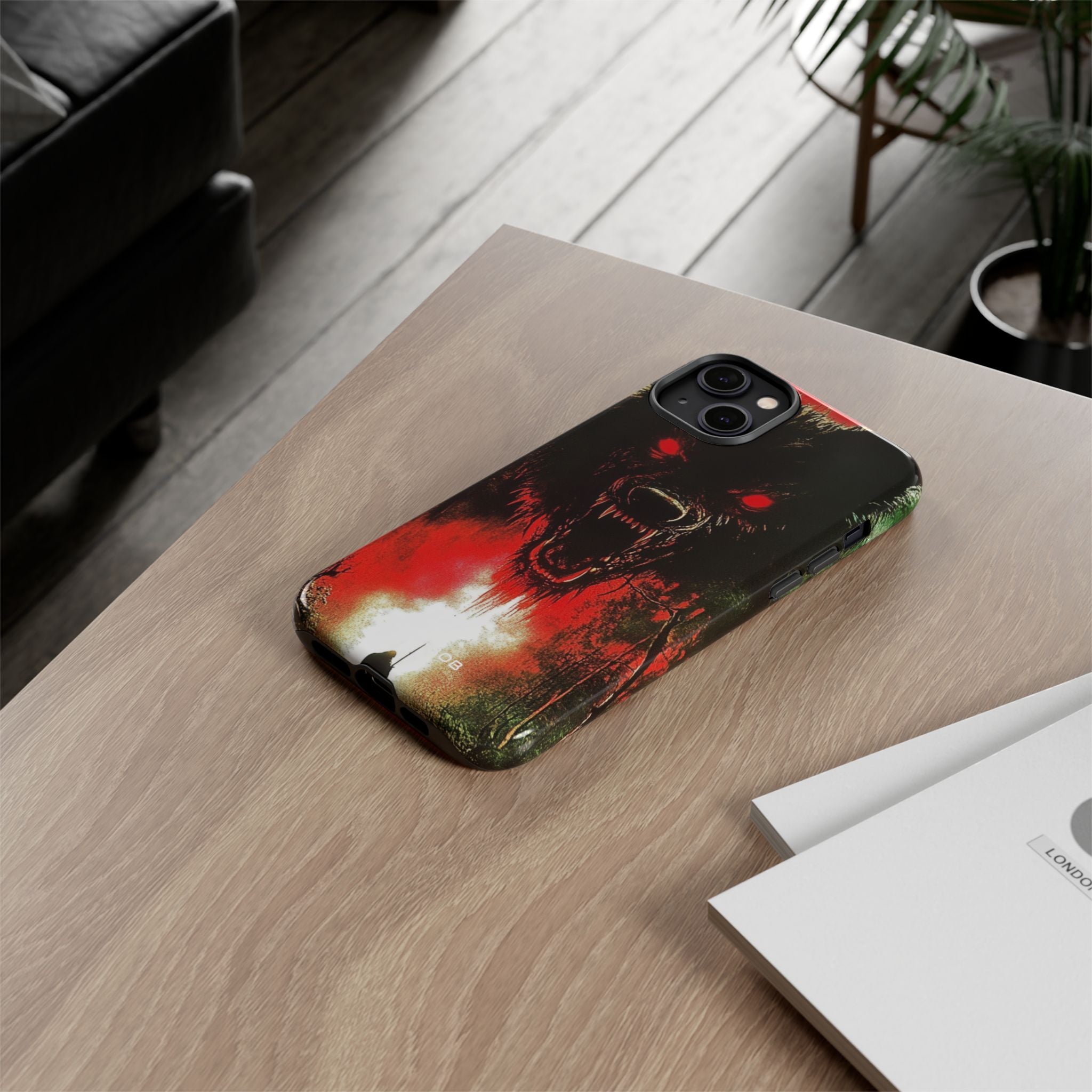 Crimson Wolf iPhone 14 Plus Case - Tough