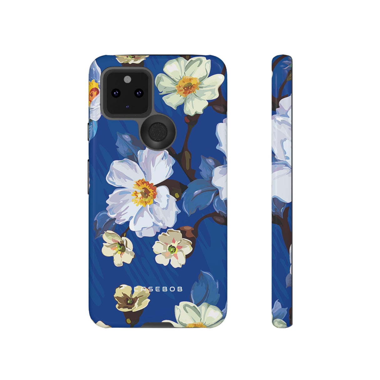 Elegante Blume auf blauem iPhone Fall | Hart