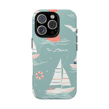 Lighthouse Nautical Charm - Tough + MagSafe® iPhone 16 Phone Case