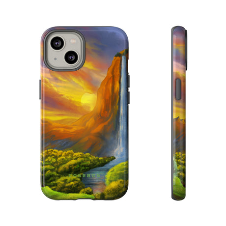 Fantasy Landscape with Waterfall - Protective Phone Case