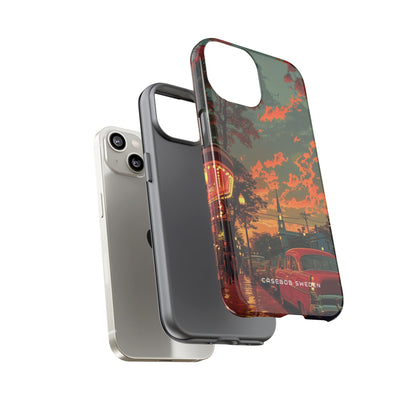 Mid-Century Nostalgia Streetscape iPhone 14 - Tough Phone Case