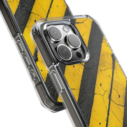 Cracked Hazard Lines iPhone Case - Impact