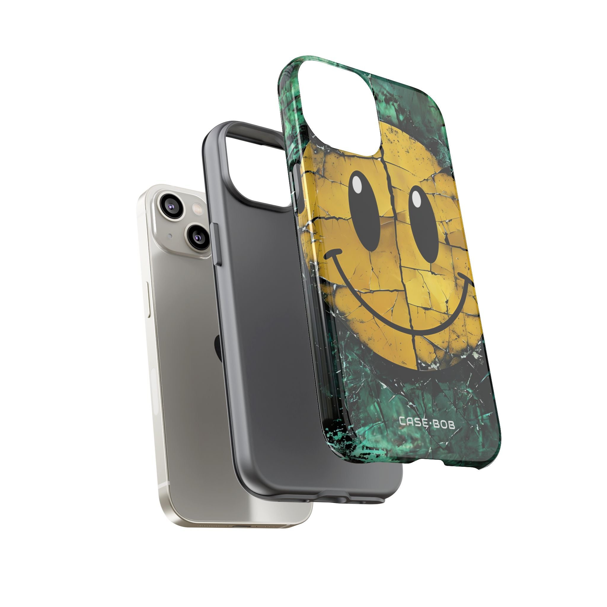 Cracked Smiley iPhone 14 Case - Tough