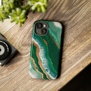 Green & Gold Epoxy - Protective Phone Case