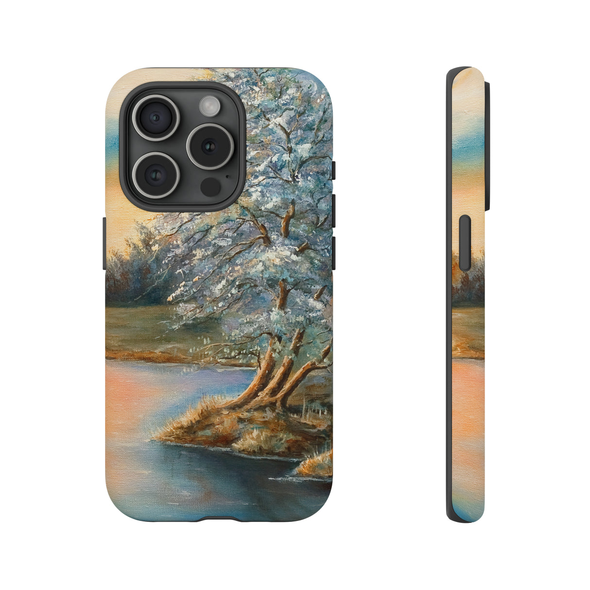 Oil Panting - Sunset on the lake - Protective Phone Case