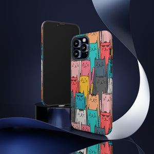 Colorful Cats - Protective Phone Case