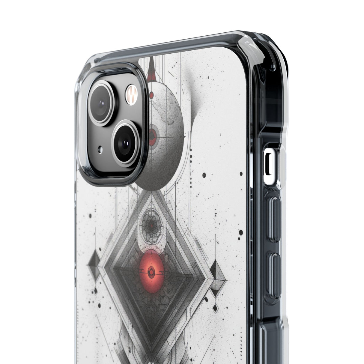 Red Geometry Harmony - Phone Case for iPhone (Clear Impact - Magnetic)