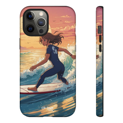 Surfing Into Sunset - iPhone Case