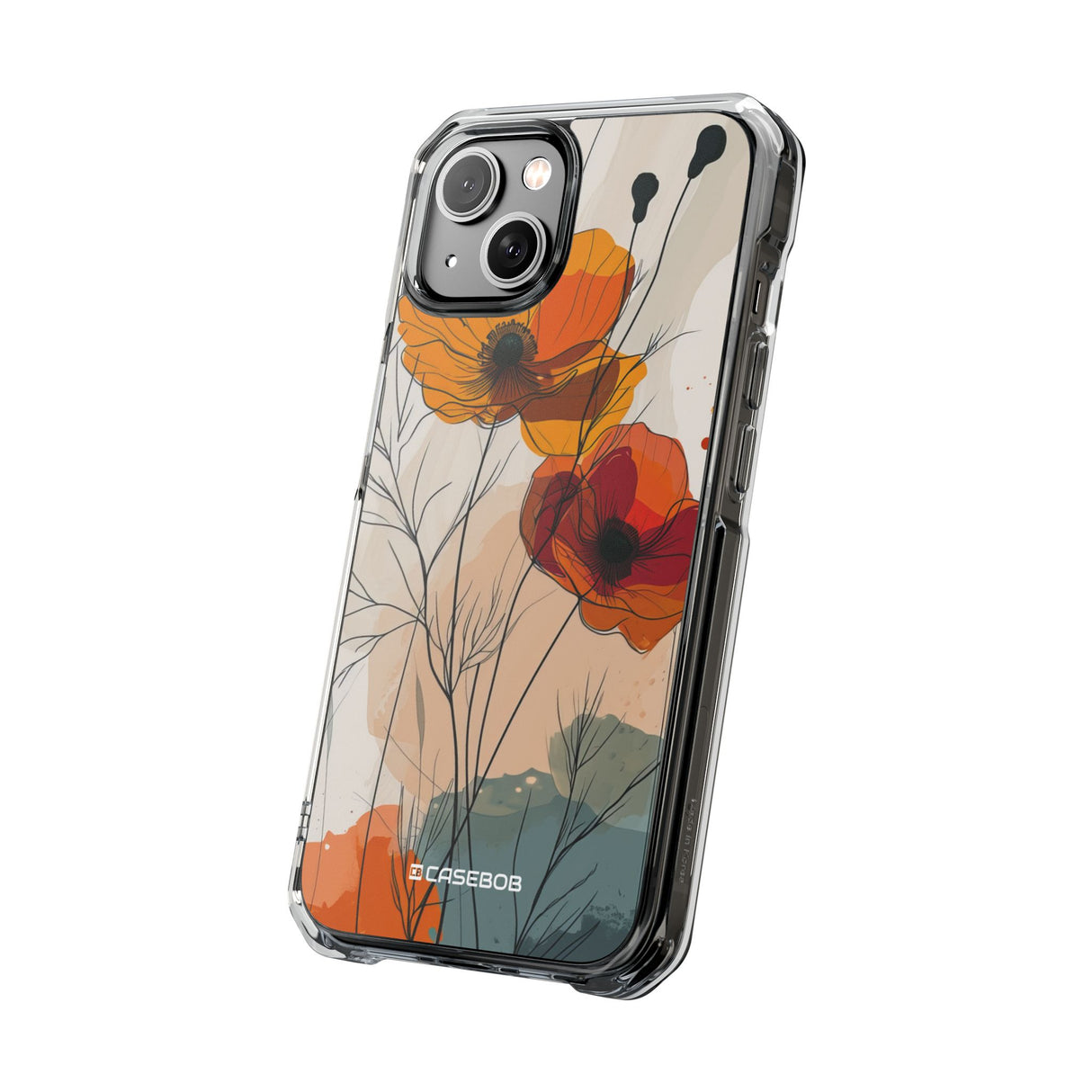 Fiery Floral Abstraction - Phone Case for iPhone (Clear Impact - Magnetic)