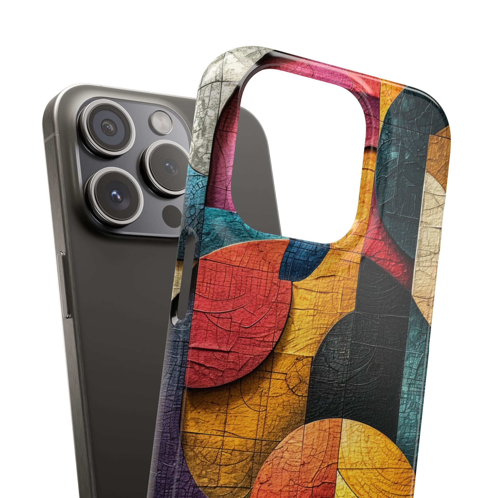 Vibrant Geometric Art - Slim iPhone 15 Phone Case