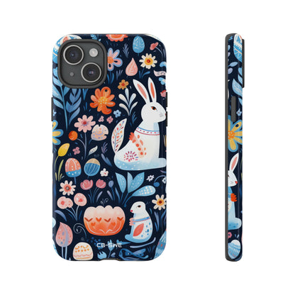 Bunnies Play Among Flowers - iPhone Case