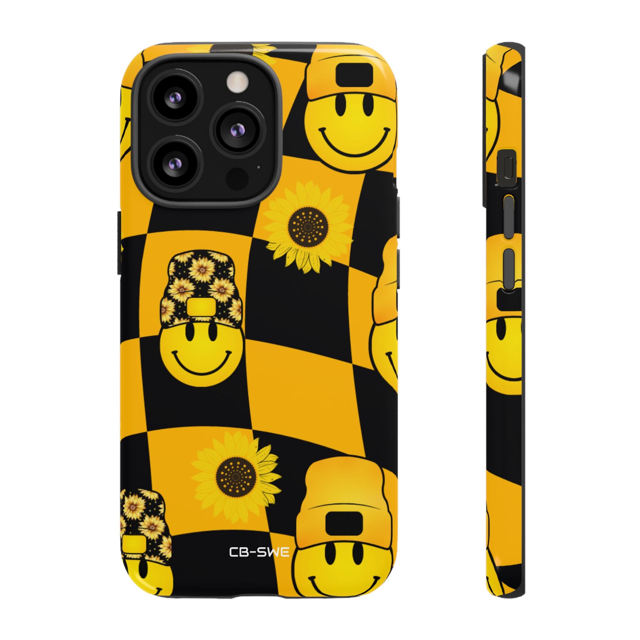 Joyful Checkered Smiles - iPhone Case
