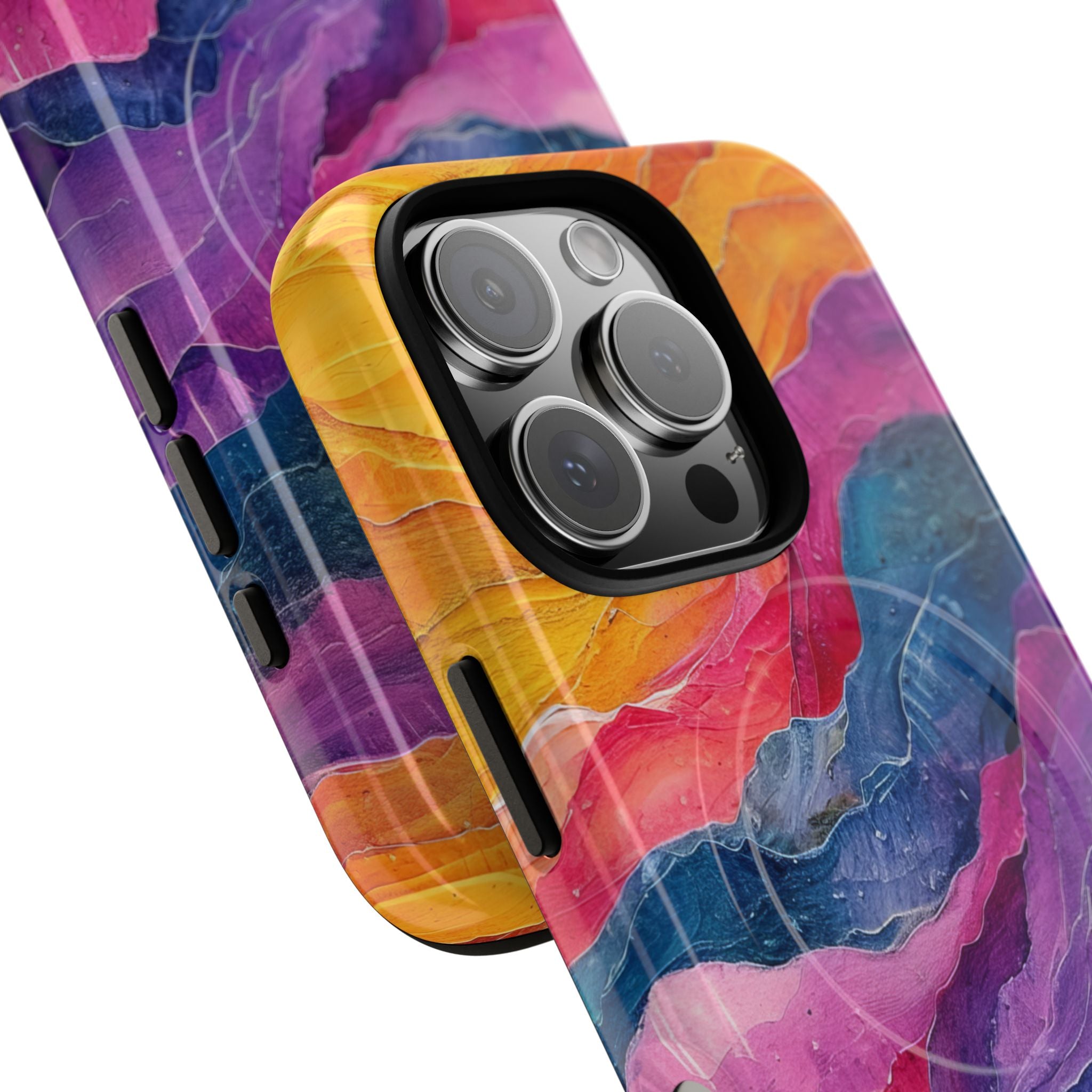 Vibrant Abstract Waves - Tough + MagSafe® iPhone 16 Phone Case