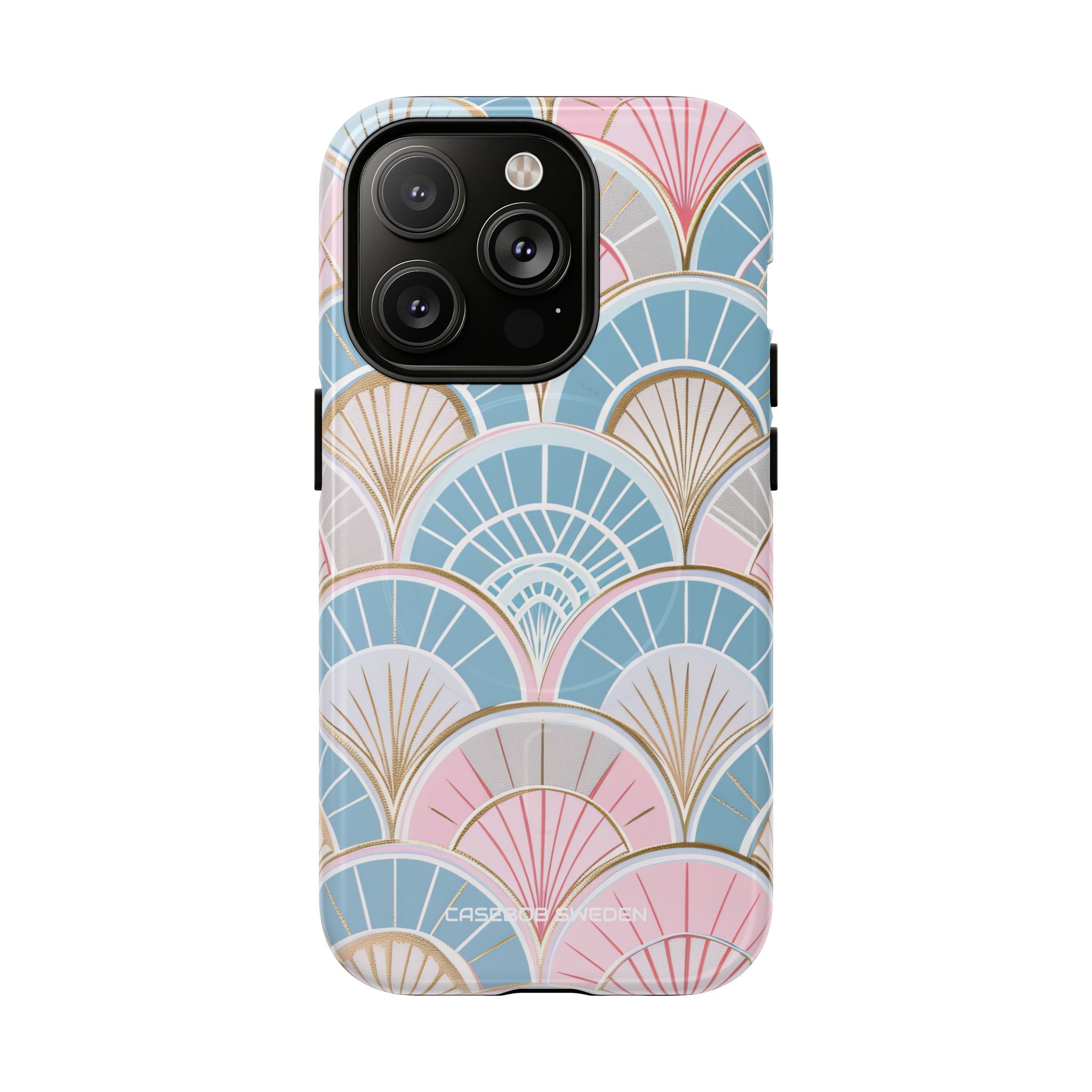 Art Deco Pastel Fan Pattern - Tough + MagSafe® iPhone 14 Phone Case