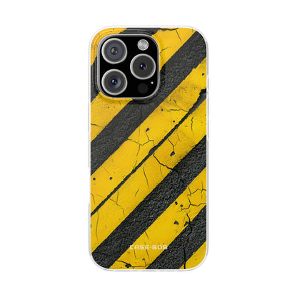 Yellow Stripe Distress iPhone 16 Pro Case - Soft