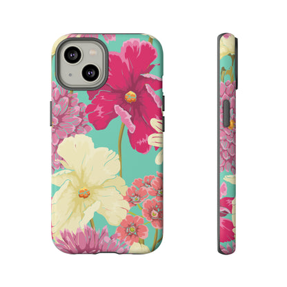 Colorful flowers in watercolor iPhone case - Protective Phone Case