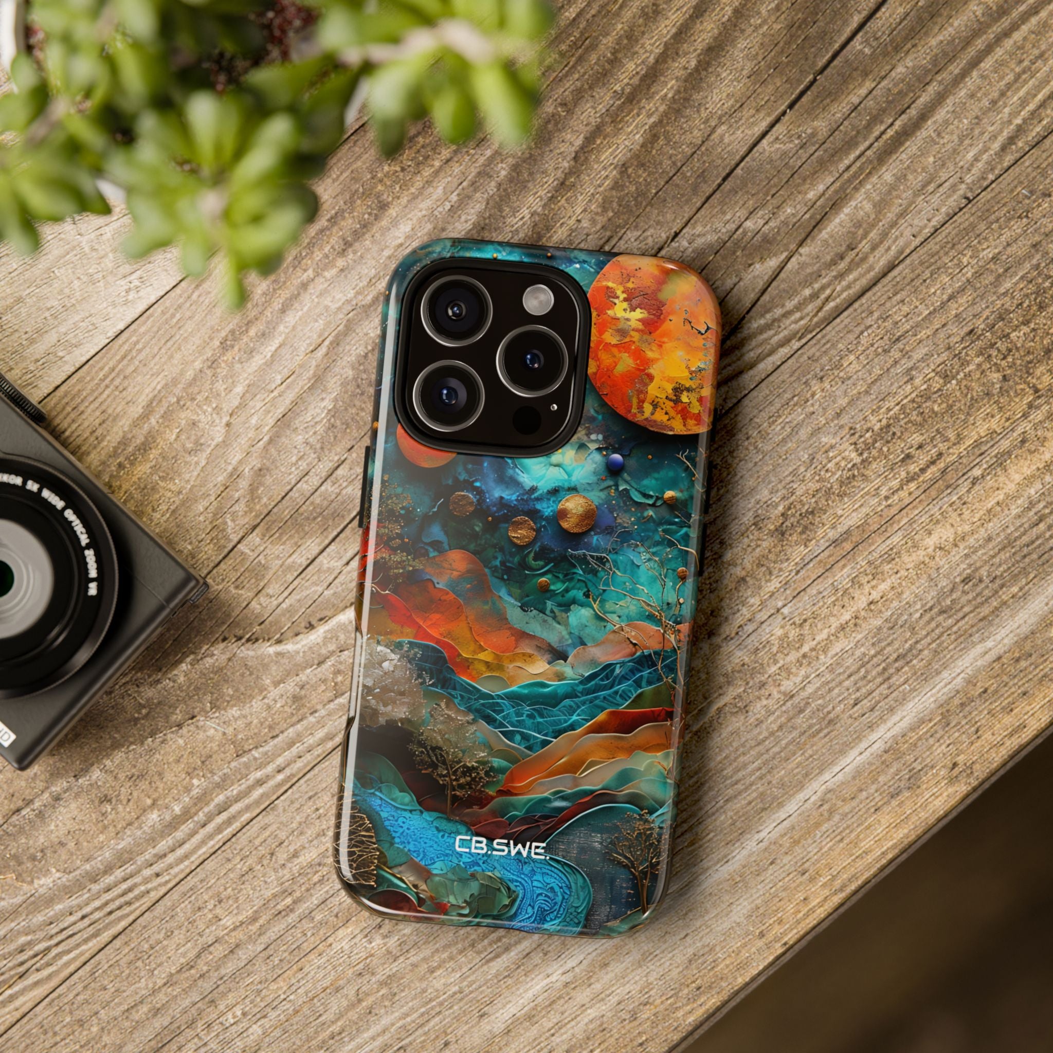 Traumhaftes Fantasielandschaft Mixed Media Kunst iPhone 16 - Tough