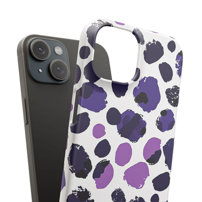 Purple Inkblots iPhone 15 - Slim Phone Case