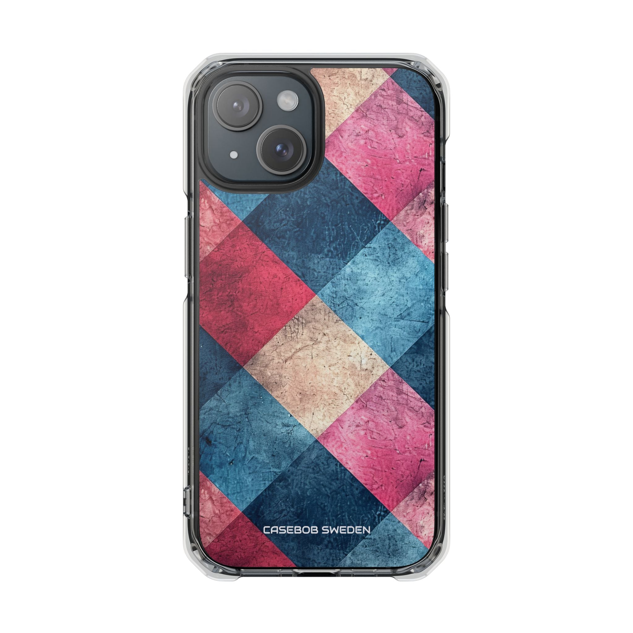 Bold Geometric Squares - Clear Impact iPhone 15 Phone Case