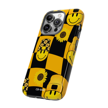 Joyful Checkered Smiles - iPhone Case