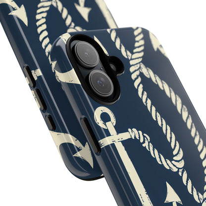 Nautical Anchors Rope iPhone 16 - Tough