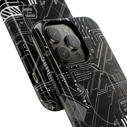 Futuristic Circuit Grid iPhone 14 - Tough+