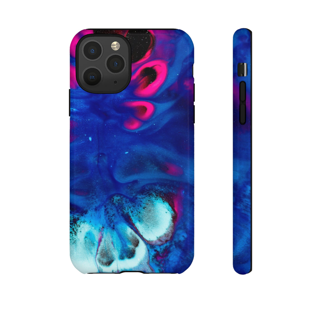 Bright Dark Blue Ink Art iPhone Case (Protective) iPhone 11 Pro Glossy Phone Case