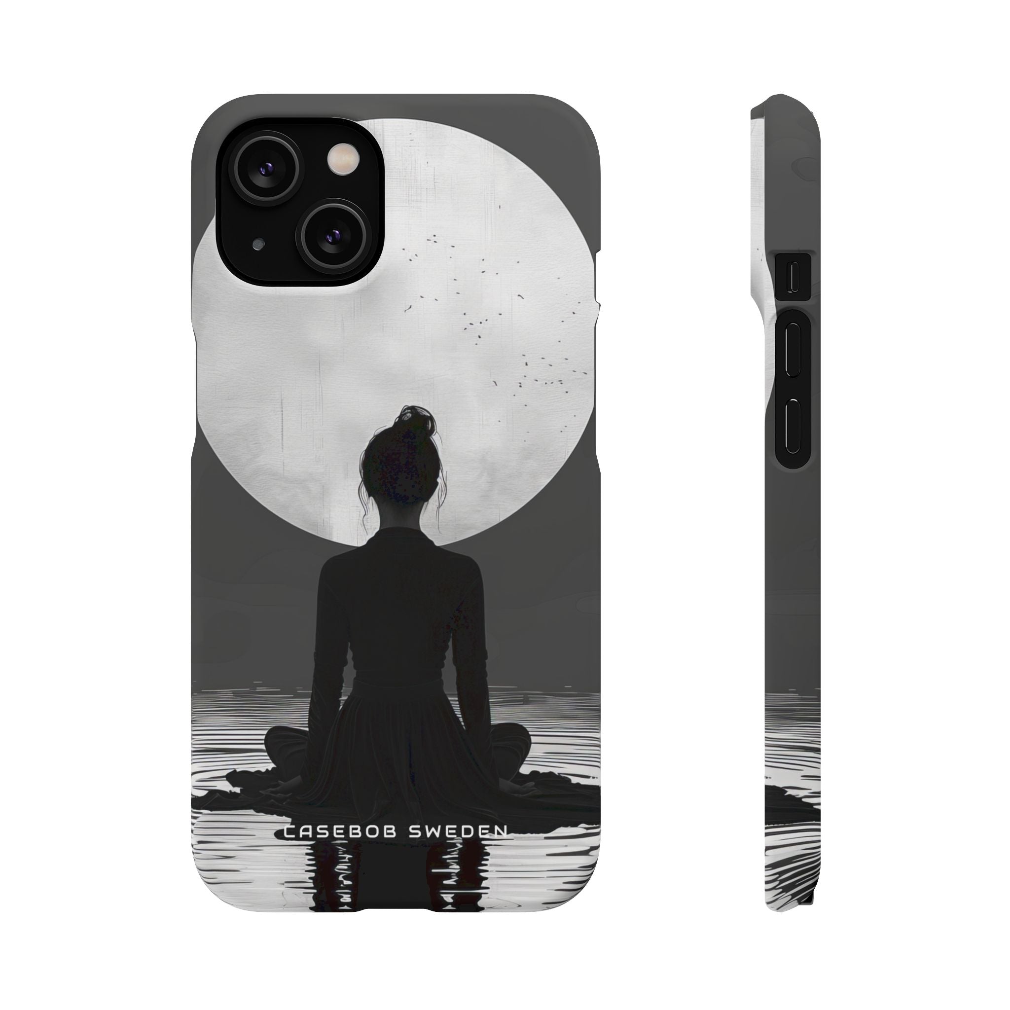 Zen Serenity Moon Reflection iPhone 14 - Slim Phone Case