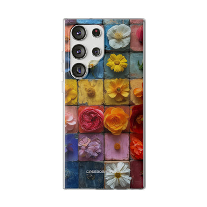 Vibrant Floral Tiles - Flexi Samsung S23 Phone Case