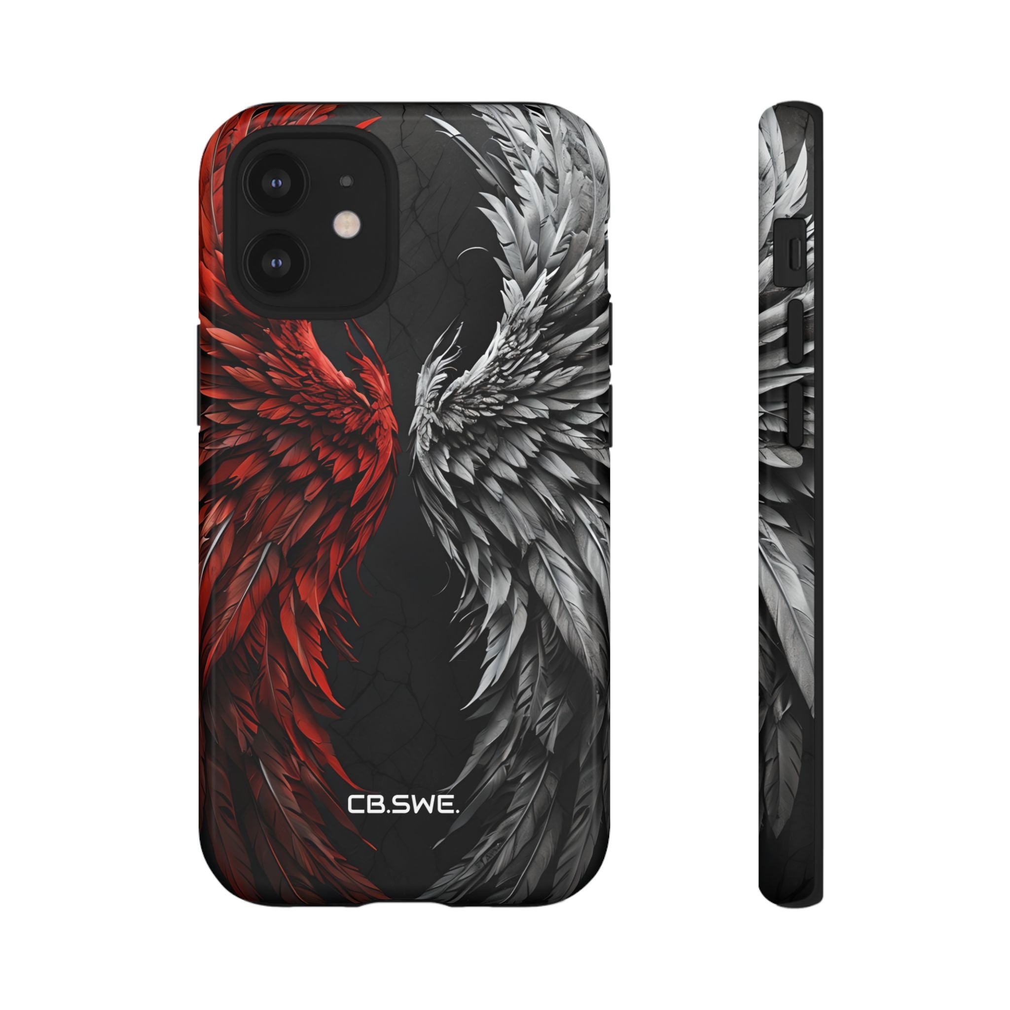 Symmetrical Red Silver Wings iPhone 12 - Tough
