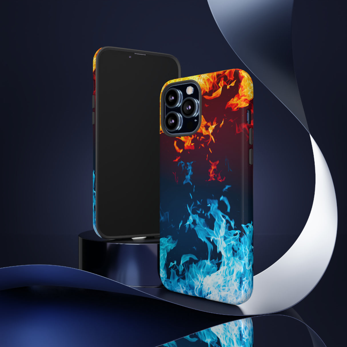 Red & Blue Flames - Protective Phone Case