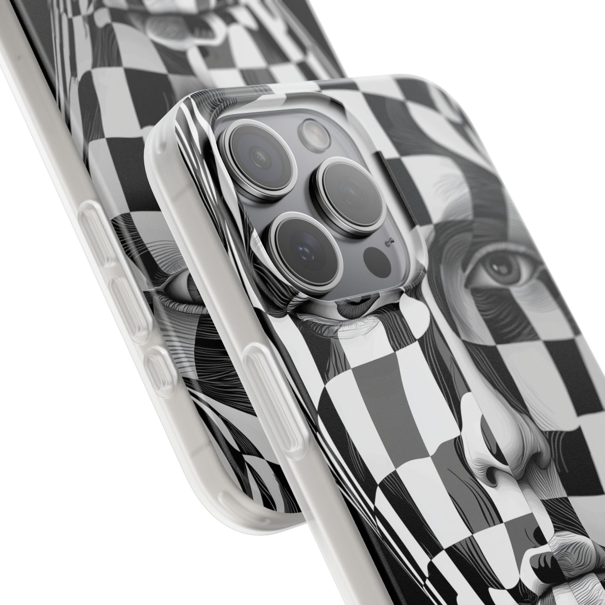 Checkered Face iPhone 15 Pro Max Case - Soft