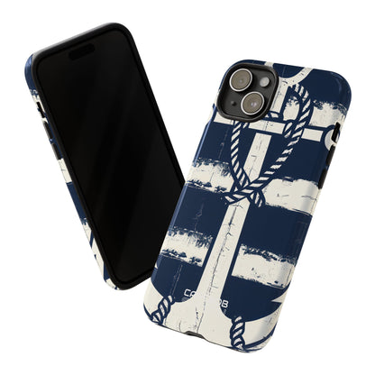 Strisce con ancora blu navy iPhone 15 - Tough