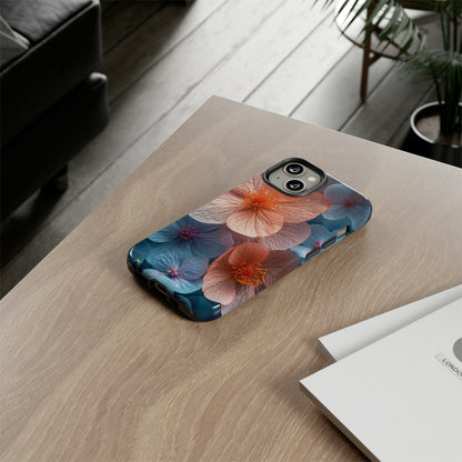 Bright Blue Floral Serenity - Protective Phone Case