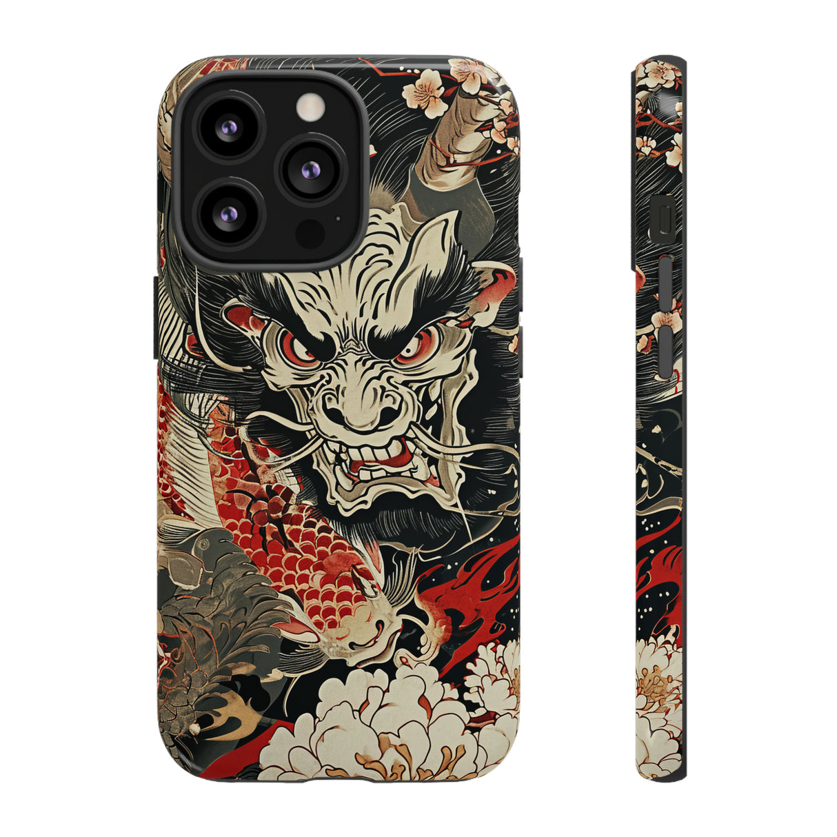 Oni & Sacred Symbols Fusion - Protective Phone Case