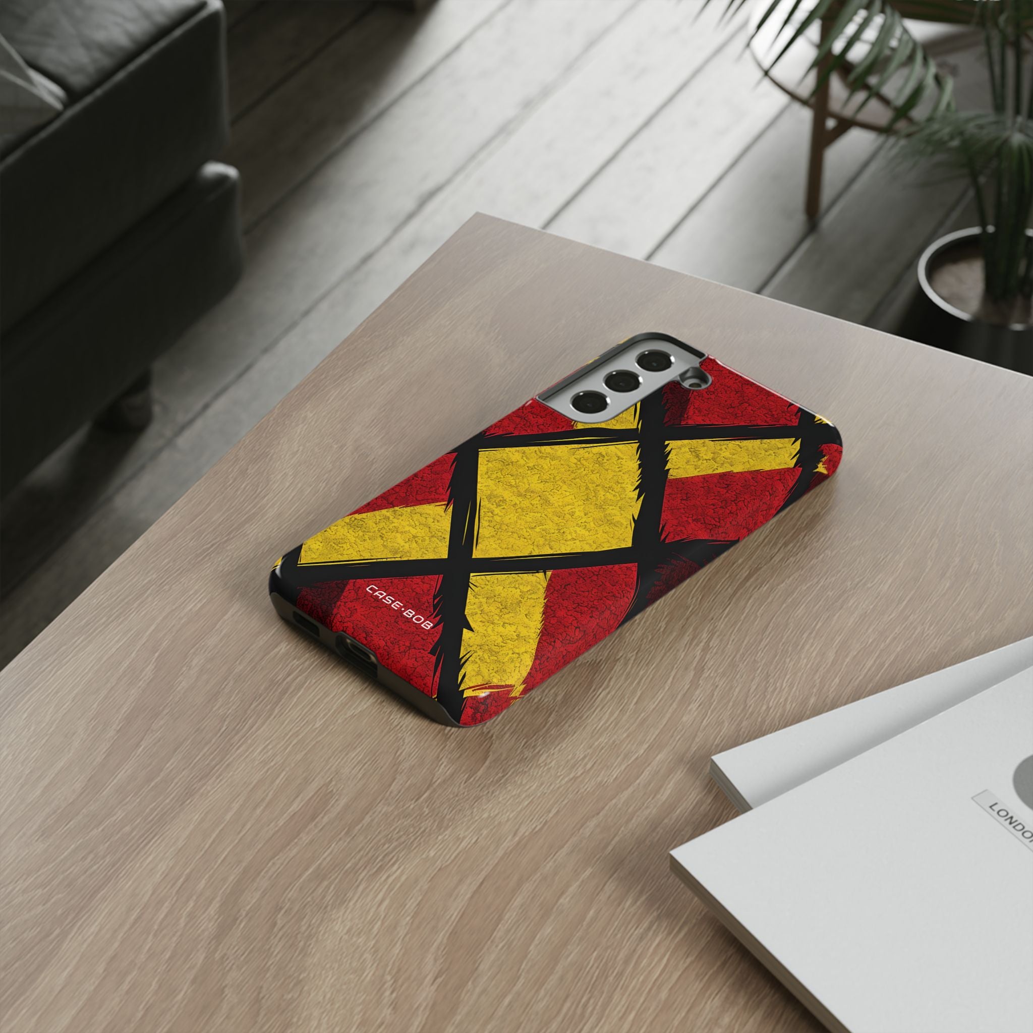 Cracked Diamond Grid Samsung S22+ Case - Tough