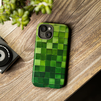 Emerald Square: Green Gradient - Protective Phone Case