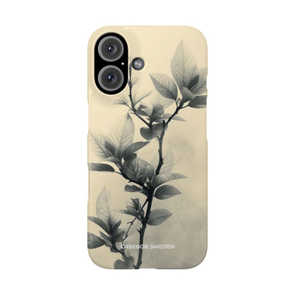 Beige Branch Art - Slim iPhone 16 Phone Case