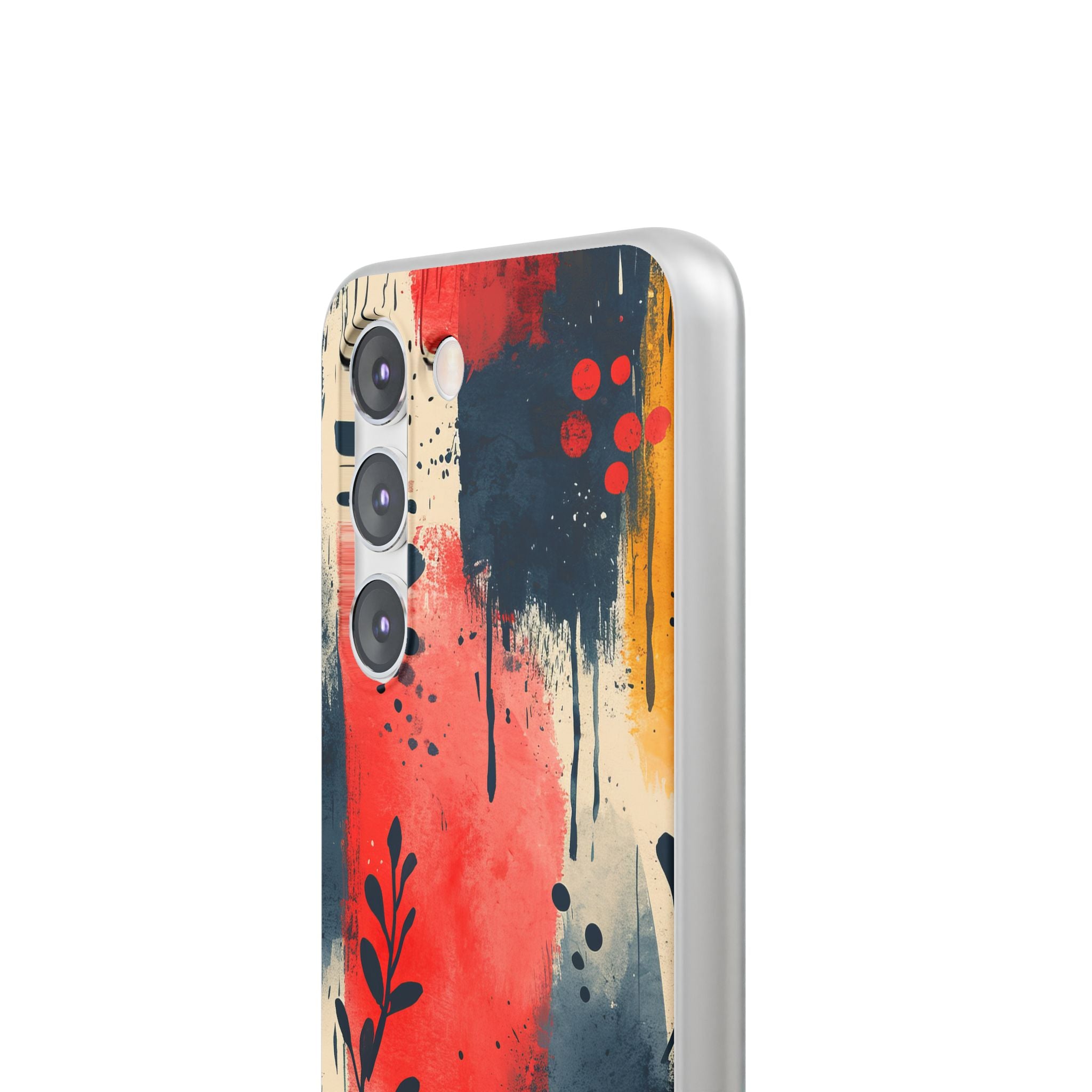 Red Blue Abstract Florals - Flexi Samsung S23 Phone Case