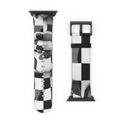 Mirrored Checkerboard Face - Watch Band