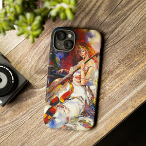 Oil panting - Girl playing Violoncello - Protective Phone Case