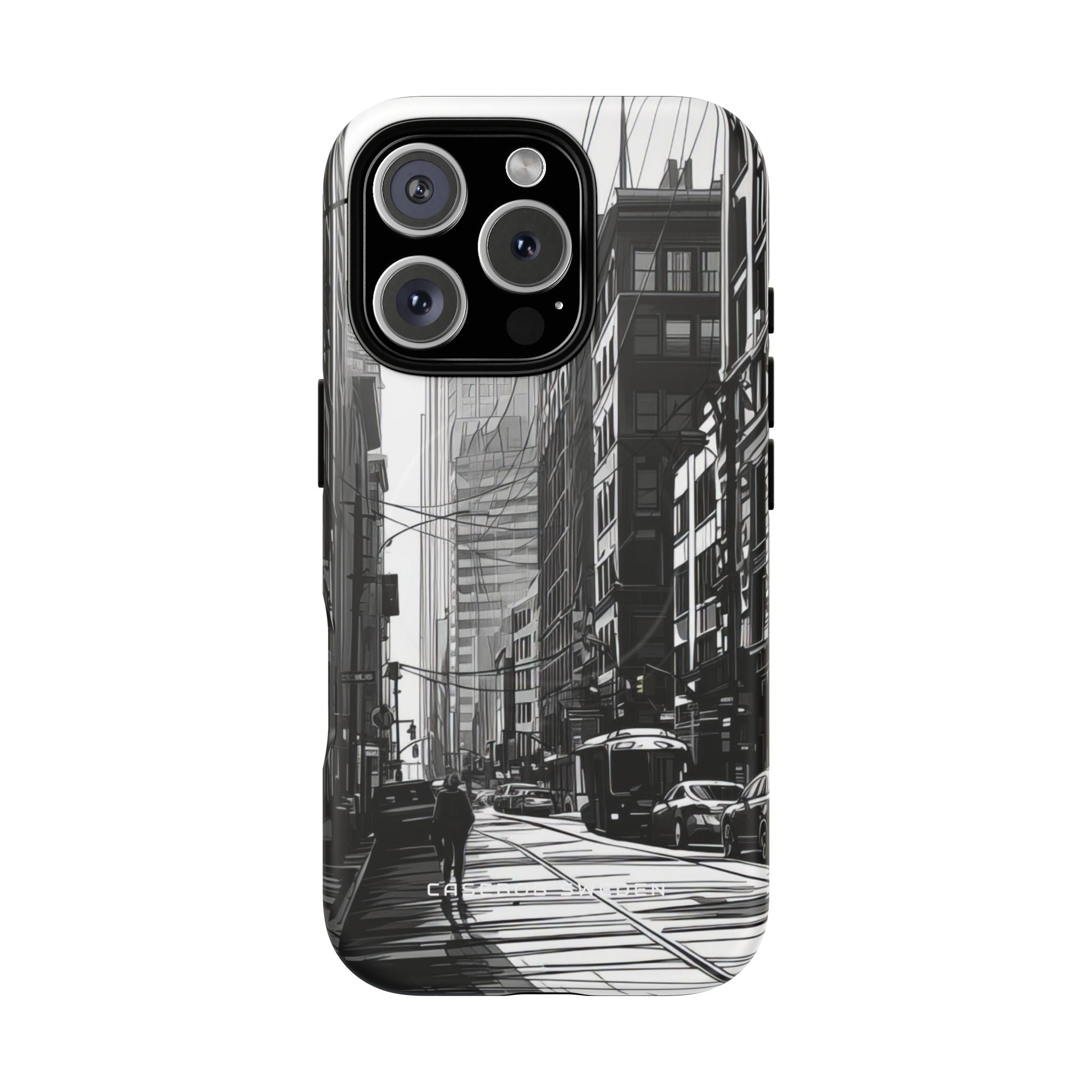 Urban Cityscape Line Perspective iPhone 16 | Tough+ Phone Case