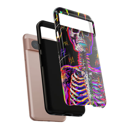 Neon Skeleton Laugh Google Pixel 8 Case - Tough