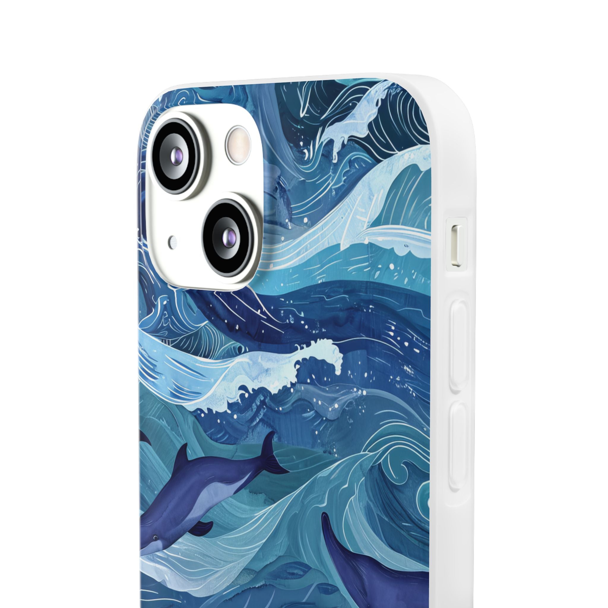 Dolphin Waves iPhone 13 mini Case - Soft
